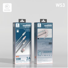 Кабель Type-C MARK WS3 1м. 3А. 120W Blue быстрая зарядка