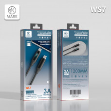 Кабель USB-C/USB-C MARK WS7 1,2м. 3А. 100Wс дисплеем Black, LED дисплей