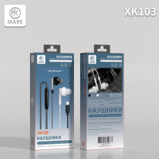 Гарнитура вакуумная MARK XK103 Black Type-C  разъём, с МК, длина 1.1м