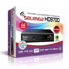 Цифровой ресивер эфирный DVB-T2 Selenga HD970D GX 6702H5, MAXLINEAR MXL 608, дисплей, кнопки, АС3, HDMI, 2 USB, RCA,  ANT IN, DC, LAN, БП встроенный 220 В,  батарейки ААА, кабель 3,5 Jack-3RCA , Универсальный пульт в комплекте Наличие функции просмотра IP