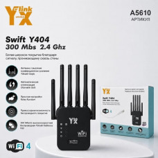 WiFi Усилитель (Repeater) YX-LINK Y404 2.4ГГц, Black скорость до 300 Мбит/с. Питание: 220V/