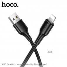 Кабель Lightning HOCO X120 1м, 2.4A, ПВХ, Black В БЛИСТЕРЕ