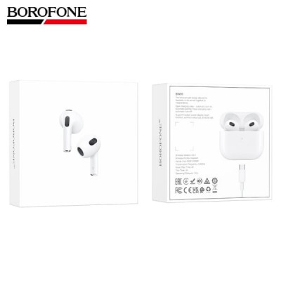 Гарнитура вкладыши Bluetooth Borofone BW91 White. АКЦИЯ!!! Кратно 3 шт!