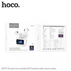 Гарнитура вкладыши Bluetooth Hoco EW73 White с сенсорным экраном. АКЦИЯ!!! Кратно 3 шт!