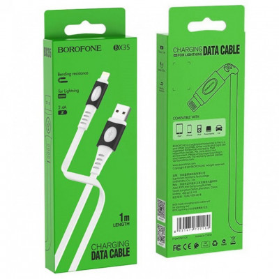 Кабель Micro USB BOROFONE BX35 1м, 2.4A, White АКЦИЯ!!! Кратно 30 шт!