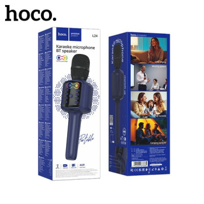 Микрофон беспроводной HOCO L24 Blue. АКЦИЯ!!! КРАТНО 2 шт!