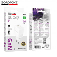 СЗУ-2USB-C BOROFONE BN31 PD45W QC3.0, White АКЦИЯ!!! кратно 2 шт!