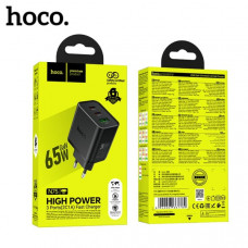 СЗУ-USB-2USB-C HOCO N75 Grande 65W(PD20W+PD20W+QC3.015W), Black АКЦИЯ!!! кратно 3 шт!