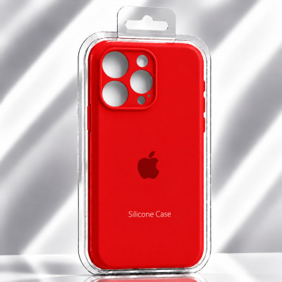 Чехол iP 15 Pro Silicone Case с закрытой камерой (Product Red)