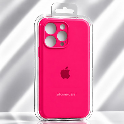 Чехол iP 15 Pro Silicone Case с закрытой камерой (Barbie Pink)
