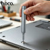 Набор отверток для ремонта электроники Hoco UT12 39в1 Grey/Black Набор включает 1 магнитную рукоятку, 1 удлинительный стержень и 30 наиболее часто используемых насадок для отвёрток. Подходит для ремонта и использования бытовых приборов, таких как ноутбуки