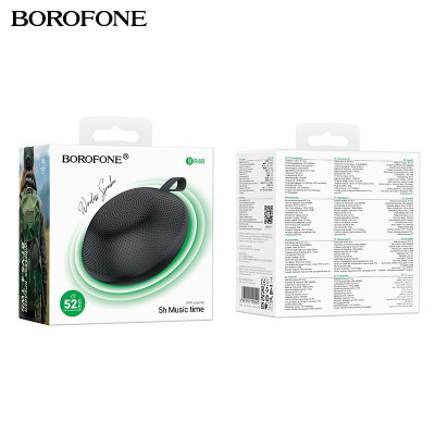 Портативная колонка Borofone BR48 Black BT V5.0, TWS режим. Время зарядки около 3.5 часов. Батарея 1200mAh. В режиме разговора / воспроизведения: около 5 часов (на громкости 70%).