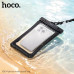 Чехол водонепроницаемый  HOCO HX54 Black. Материал: ПВХ + АБС-пластик. Подходит для устройств с диагональю экрана до 7,2 дюйма. Тип застёжки: защёлка/зажим; в комплекте длинный шнурок.
Воздушные камеры по краям предотвращают погружение чехла и повышают ег