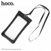 Чехол водонепроницаемый  HOCO HX54 Black. Материал: ПВХ + АБС-пластик. Подходит для устройств с диагональю экрана до 7,2 дюйма. Тип застёжки: защёлка/зажим; в комплекте длинный шнурок.
Воздушные камеры по краям предотвращают погружение чехла и повышают ег