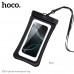 Чехол водонепроницаемый  HOCO HX54 Black. Материал: ПВХ + АБС-пластик. Подходит для устройств с диагональю экрана до 7,2 дюйма. Тип застёжки: защёлка/зажим; в комплекте длинный шнурок.
Воздушные камеры по краям предотвращают погружение чехла и повышают ег