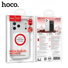 Чехол MagSafe Hoco iP 18 Pro Max/17 Pro Max силиконовый прозрачный, White