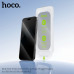 Стекло защитное Hoco антишпион iP 18 Pro Max( A42), автоустановка. Материал: алюминий высокой прочности 0,4 мм + PC + PET + высококачественный антистатический AB-клей 380; вес  34 г.
Гальваническое покрытие с защитой от отпечатков пальцев.В комплекте прис