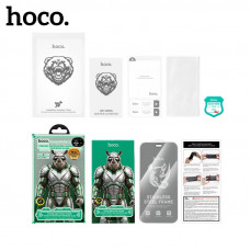 Стекло защитное Hoco Stainless HD iP 18 Pro Max (A44) Антишпион. Гальваническое покрытие с защитой от отпечатков пальцев, Герметичная обработка краёв рамки из нержавеющей стали. Высокая чёткость и защита конфиденциальности под углом 20 Объёмное 3D-покрыти