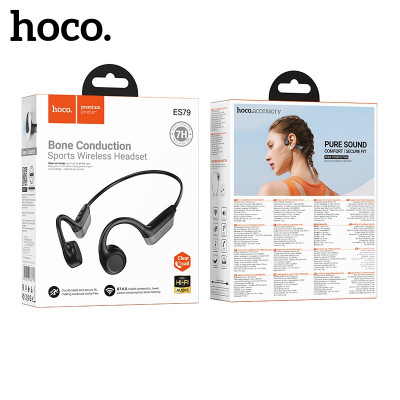 Гарнитура Bluetooth для спорта вкладыши HOCO ES79 Black.(Bluetooth 6.0; чип: Blue Trum AB5656D3 АКБ: 220 мАч; время зарядки: 23 часа, время работы: 7 часов; время в режиме ожидания: 200 часов, поддержка функции подключения к двум устройствам одновременно,