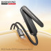 Кабель USB-C Lightning Borofone BX125 1м, 30W, плетеный, Black, угловой + складной держатель