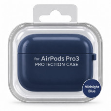 Чехол силиконовый для APods Pro 3, цвет Midnight Blue (слитный) с карабином.