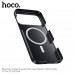 Чехол MagSafe Hoco Phantom iP 18 Pro/17 Pro, carbon Black                               1.Материал: PC+N52 магнит; Вес: 14g
2.Обработка поверхности: тактильная краска.
3.Та же текстура, что и у кевлара, с полной фактурой.
4.Сверхлегкий и сверхтонкий, неве