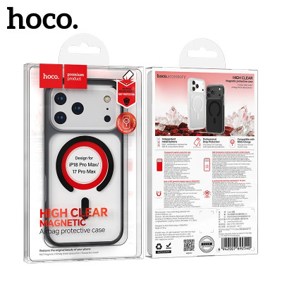Чехол MagSafe Hoco iP 18 Pro Max/17 Pro Max силиконовый, Black