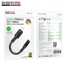 Аудио переходник Lightning(AM)-Jack3,5(AF) Borofone  BL25D Black