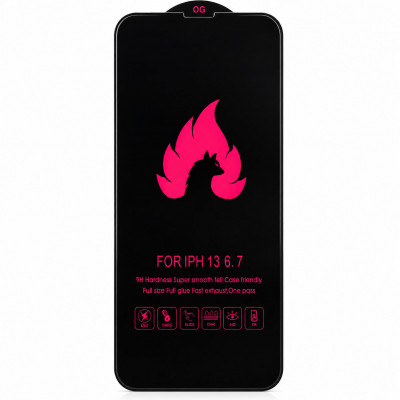 Cтекло защитное O.G. Fire Fox iP 13 Pro max/14 Max Anti-Static ESD (25/1, техпак.)