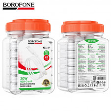 Кабель USB-C Lightning Borofone BX127 Regalo  1м, PD30W, TPE, White банка (кратно 20 шт.)