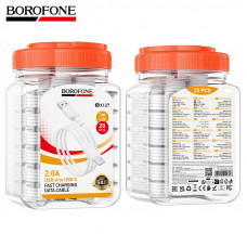 Кабель Type-C BOROFONE BX127 Regalo  1м, 2A, TPE, White банка (кратно 20 шт.)