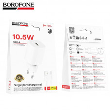 СЗУ-USB Micro BOROFONE BA101A 1м, 2.1A, 10.5W, White (20/120) АКЦИЯ!!! Кратно 200 шт!