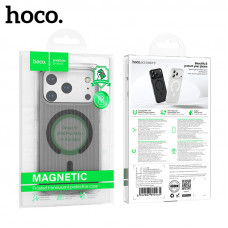 Чехол MagSafe Hoco iP 18 Pro Max /17 Pro Max матовый ребристый, Black