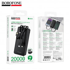 Внешний аккумулятор 20000 mAh Borofone BJ84A Black с 4мя кабелями. АКЦИЯ!!! Кратно 3 шт!