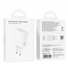 СЗУ-USB-C HOCO C162A PD40W White (maximum 60W) АКЦИЯ!!! Кратно 3 шт!
