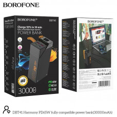 Внешний аккумулятор 30000 mAh Borofone DBT41 Harmony PD65W Black 2 USB выхода. 2 входа Type-C, LED Дисплей. Внешний аккумулятор 30000 mAh Borofone DBT41 Harmony PD65W Black 2 USB выхода. 2 входа Type-C, LED Дисплей.
