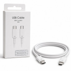 Кабель USB-C/USB-C SM 1м, 5A, White (качество 110 cooper, Без лого) АКЦИЯ!!! Кратно 10 шт!
