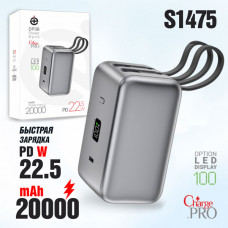 Внешний аккумулятор 20000 mAh Deespi DP38, PD22,5W QC 3.0, Gray АКЦИЯ!!! Кратно 3 шт!