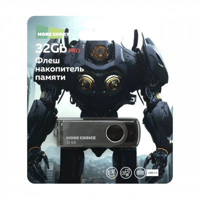 USB флеш-диск МФ32-4 2.0 32Гб More Choice Black