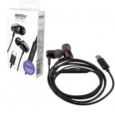 Внутриканальная гарнитура Smartbuy M400-C, металлич корпус,микрофон, пульт, TYPE-C (SBH-029K-C)/60