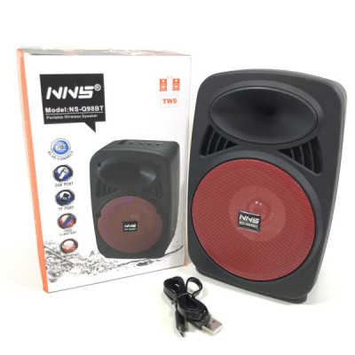 Портативная колонка с BLUETOOTH MP3 NNS Q98BT Red 1 литиевый аккумулятор 18650 (с разъемом Micro USB).Bluetooth,TF-карта, USB, FM. Мощность (MAX): 8 Вт