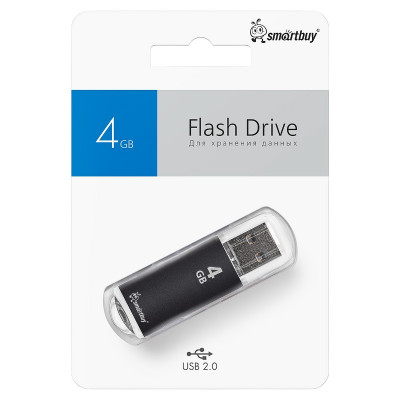 USB флеш-диск 4Gb Smartbuy V-Cut Black