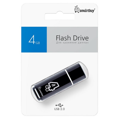 USB флеш-диск 4Gb Smartbuy Glossy series Black