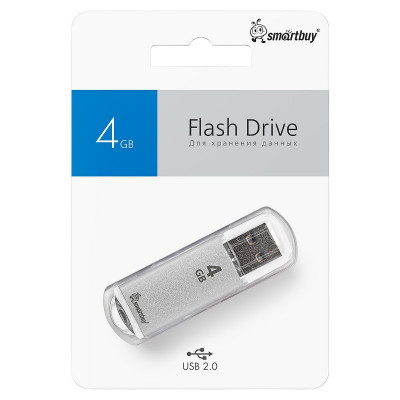 USB флеш-диск 4Gb Smartbuy V-Cut Silver