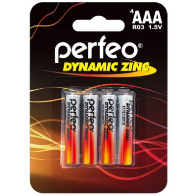 Батарейка PERFEO R03 BL-4 Dynamic Zinc (120/960)