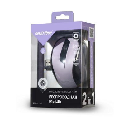 Мышь беспроводная Smartbuy Dual Bluetooth+USB SBM-597D-B Ниагара
(SBM-597D-B)