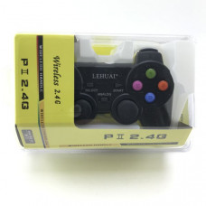 Геймпад беспроводной LEHUAI P2 2.4G-808  + проводной (кабеля в комплекте нет). Радиус действия до 10 метров. Совместимость: PC/PS2/PS3. Вибрация. Питание: 2AAA (в комплект не входят)
