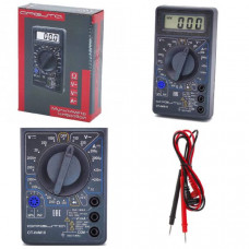Мультиметр Орбита OT-INM10 (DT-830B). Измеряет: постоянное напряжение, переменное напряжение, сопротивление, постоянный ток, проверка диодов, проверка транзисторов. Питание 9В/типа Крона/6F22. Размер: 68х25х125мм.