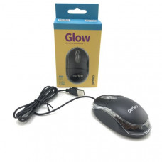 Мышь проводная Perfeo GLOW PF-4435 Black, подсветка, оптич., 3 кн, USB
