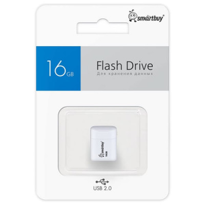 USB флеш-диск 16Gb Smartbuy mini Lara White